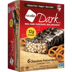 NuGo, Dark Chocolate Pretzel With Sea Salt 6 Bars