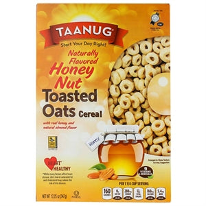 Taanug, Honey Nut Toasted Oats Cereal 12.25 Oz