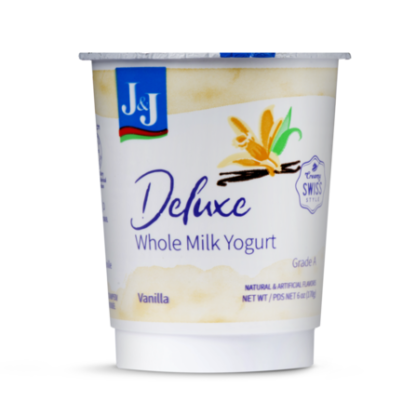 J&J, Deluxe Whole Milk Vanilla Yogurt 6 Oz