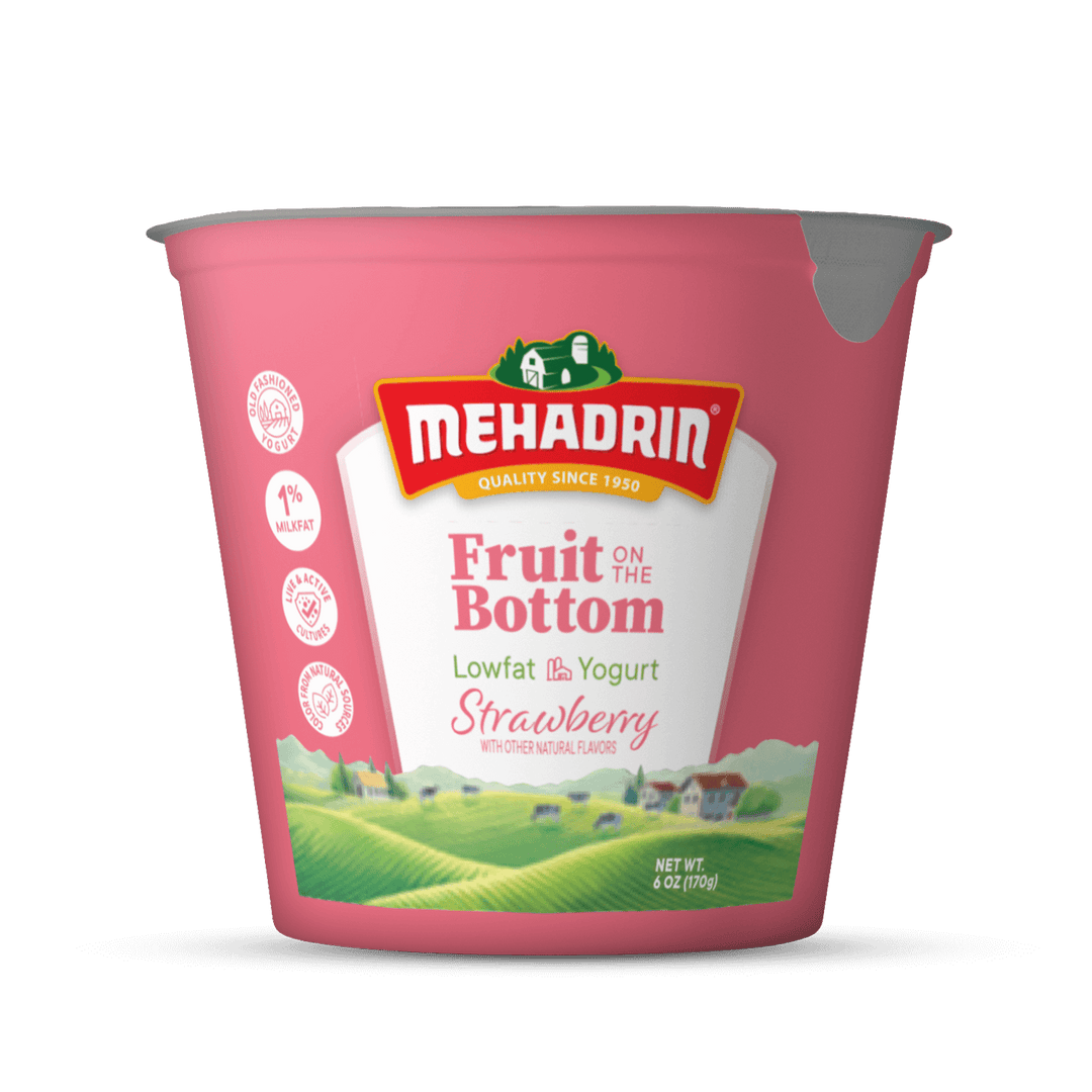 Mehadrin, Yogurt Fruit On The Bottom LF Strawberry 6 Oz