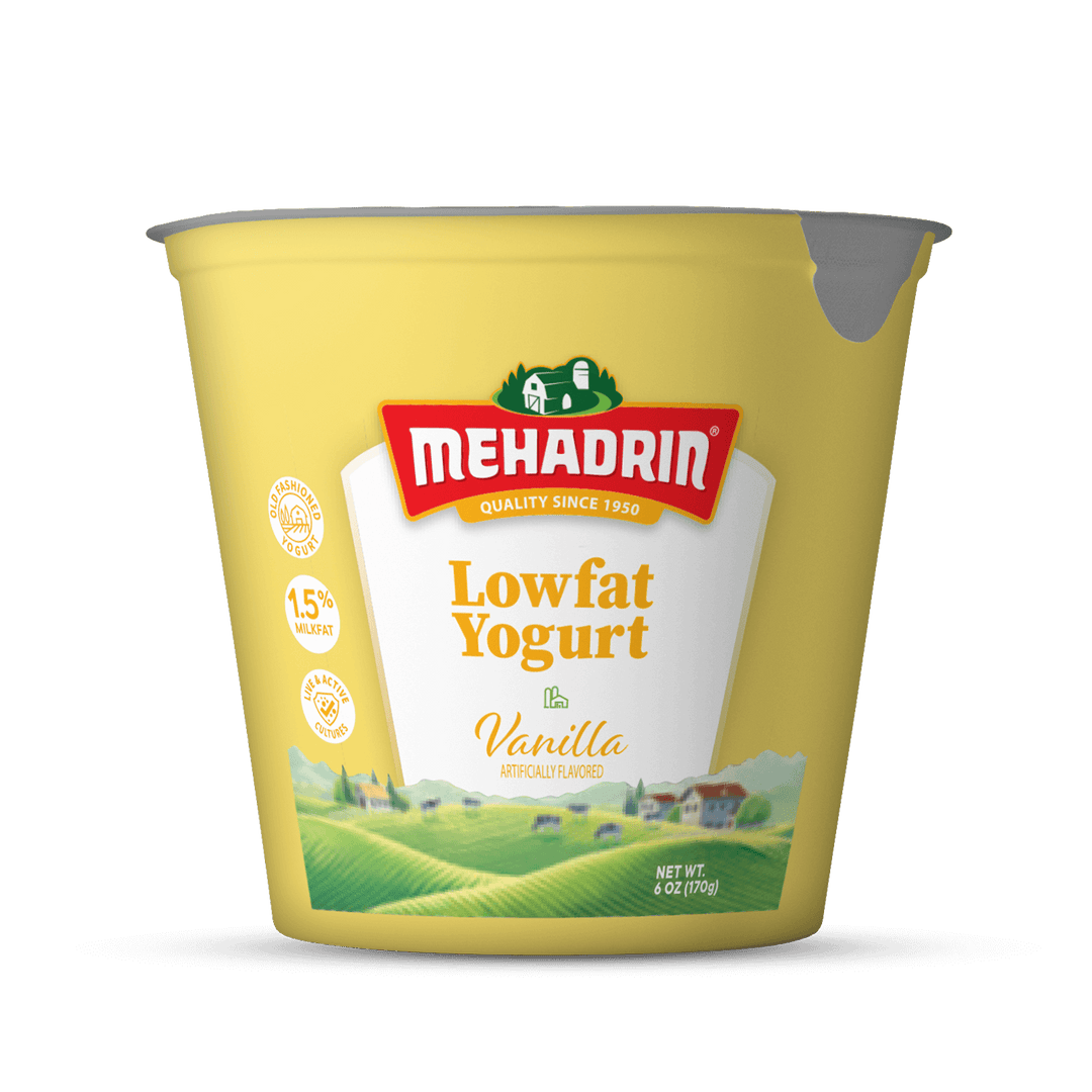 Mehadrin, Yogurt Fruit On The Bottom LF Vanilla 6 Oz