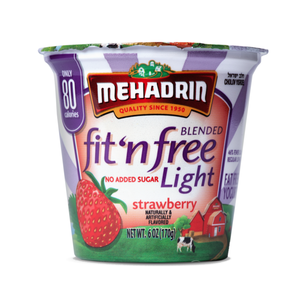 Mehadrin, Fit'n Free Light Strawberry Yogurt 6 Oz