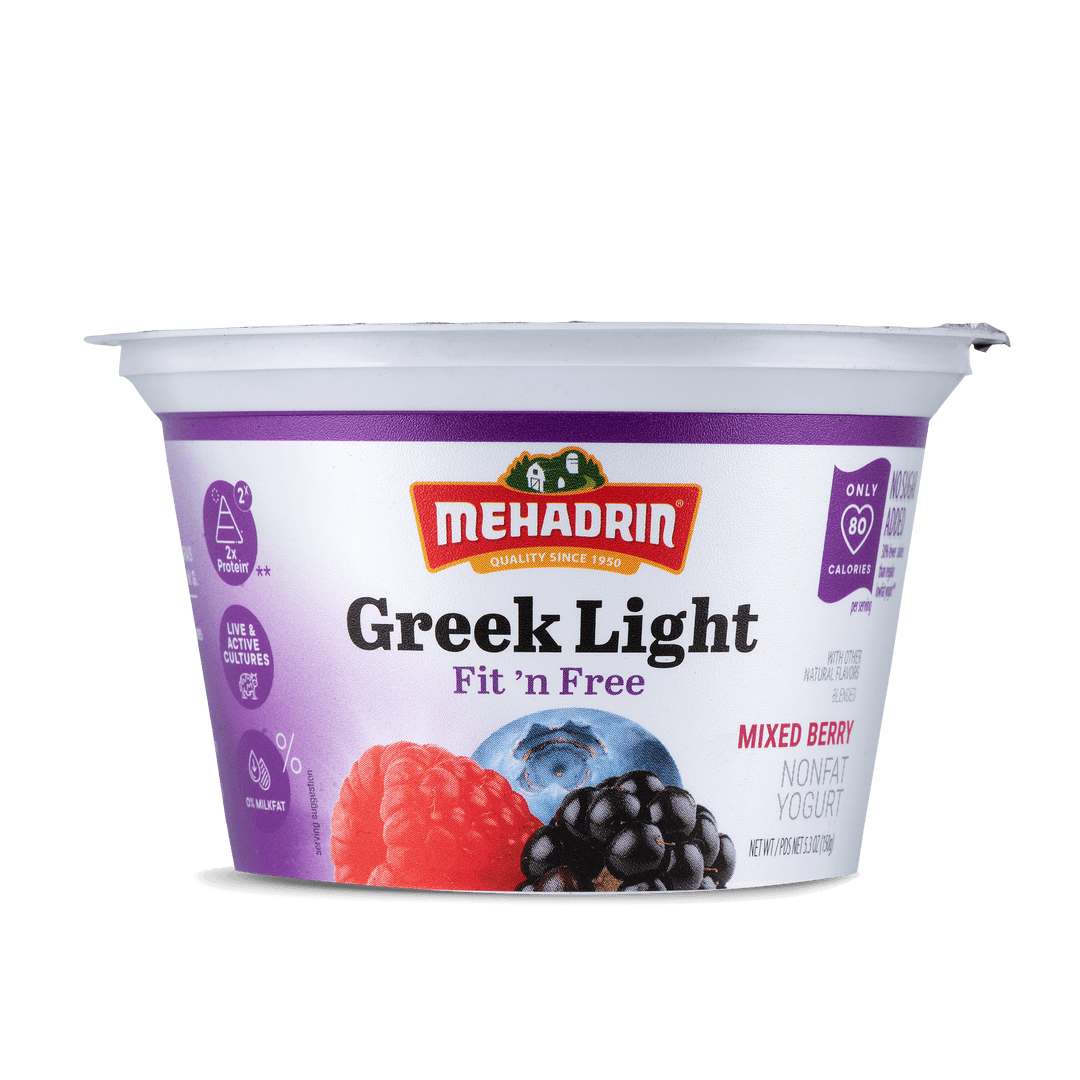 Mehadrin, Greek Light Fit 'n Free Mixed Berry Yogurt 5.3 Oz