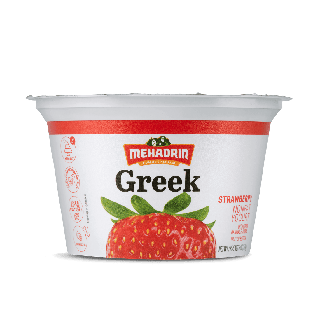 Mehadrin, Greek Strawberry Yogurt 6 Oz