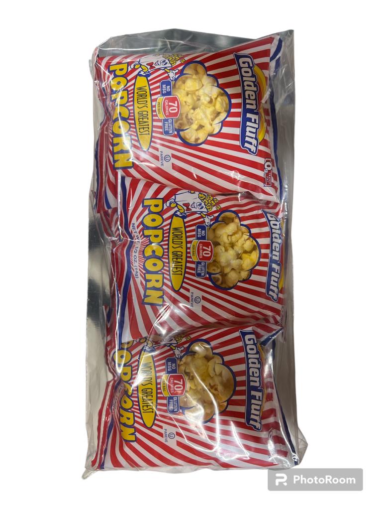 Golden Fluff, 6 Pack Original Popcorn 3 Oz