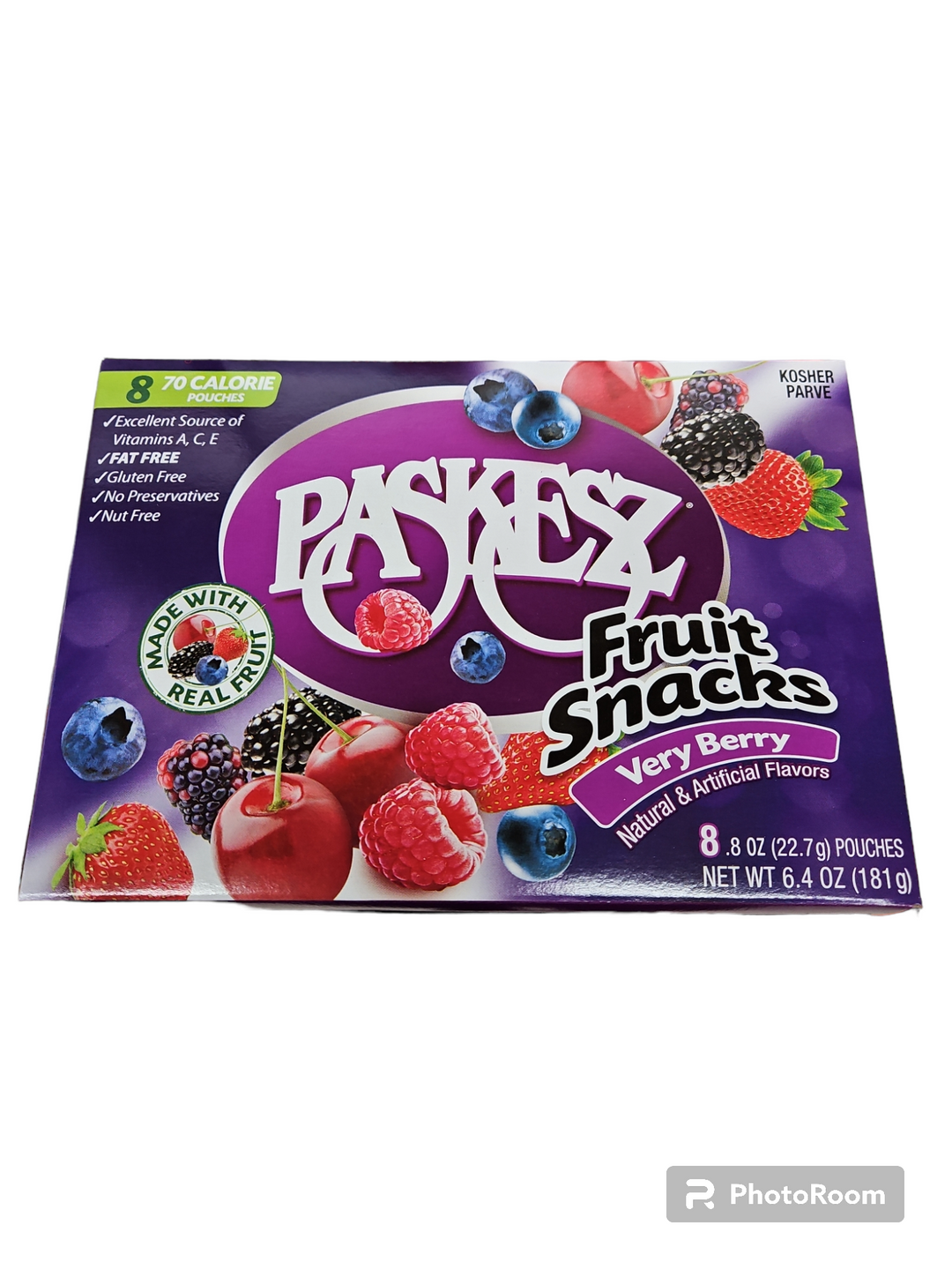 Paskesz Fruit Snks Very Berry 8 Pack 6.4 Oz