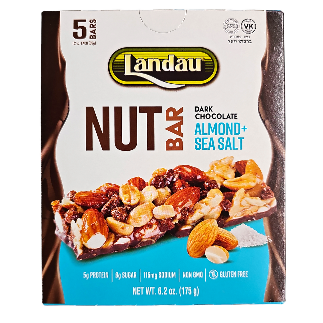 Landau, Nut Bar Dark Chocolate Almond+Sea Salt 5 Bars