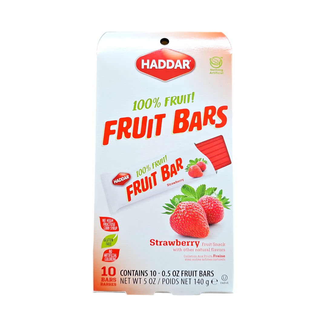 Haddar, Fruit Bars Strawberry 10 Bars 5 Oz