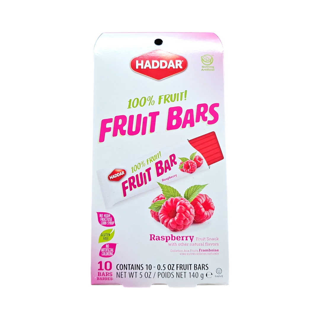 Haddar, Fruit Bars Raspberry 10 Bars 5 Oz