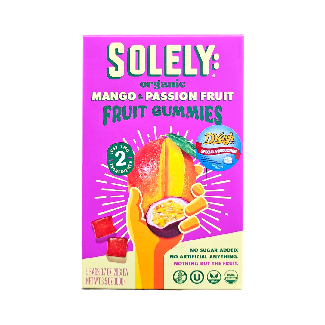 Dvash Kosher, Solely Organic Fruit Gummies - Mango & Passion Fruit 5 Bags