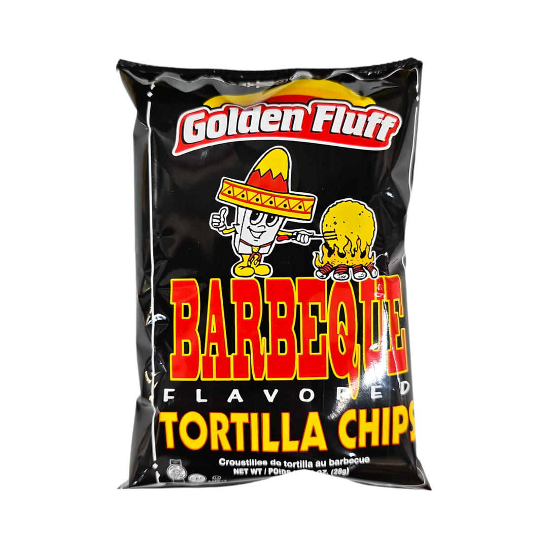 Golden Fluff, Barbeque Flavored Tortilla Chips 1 Oz