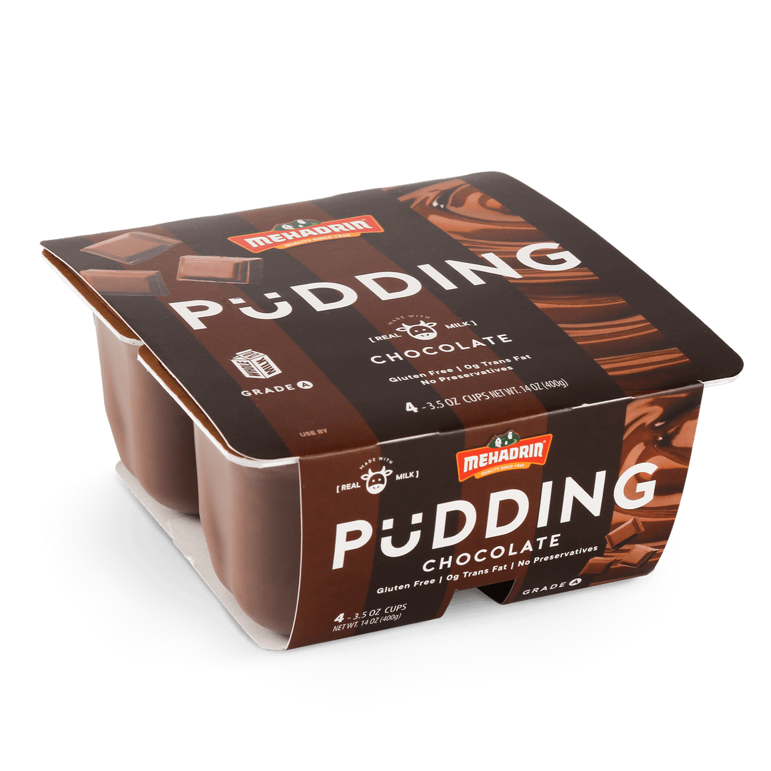 Mehadrin, Chocolate Pudding, 4 Pack / 3.5 Oz