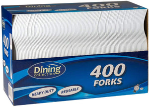 Dining Disposable Forks White, 400 Ct.