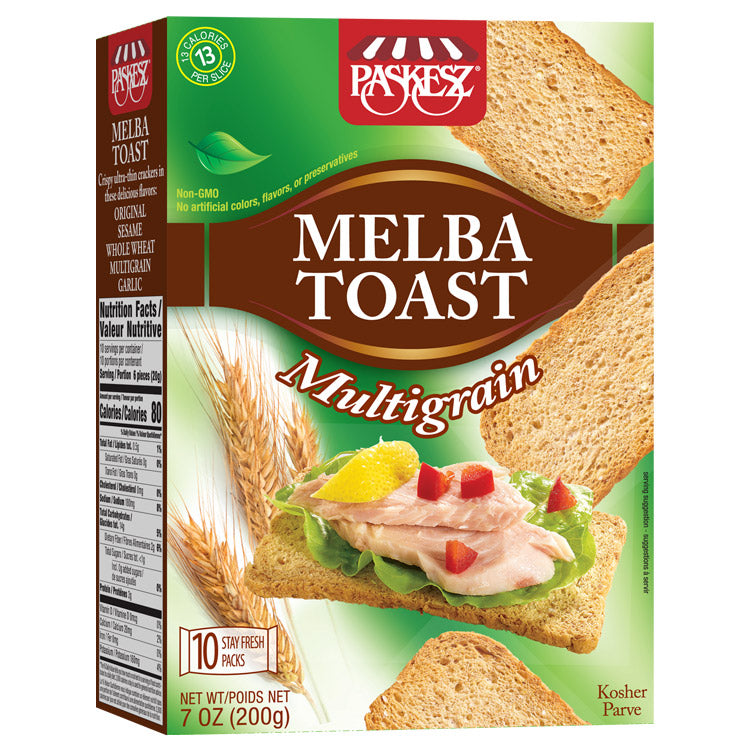 Paskesz Melba Toast Multigrain 7 Oz