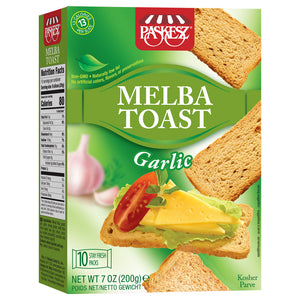 Paskesz Melba Toast Roastd Garlic 7 Oz