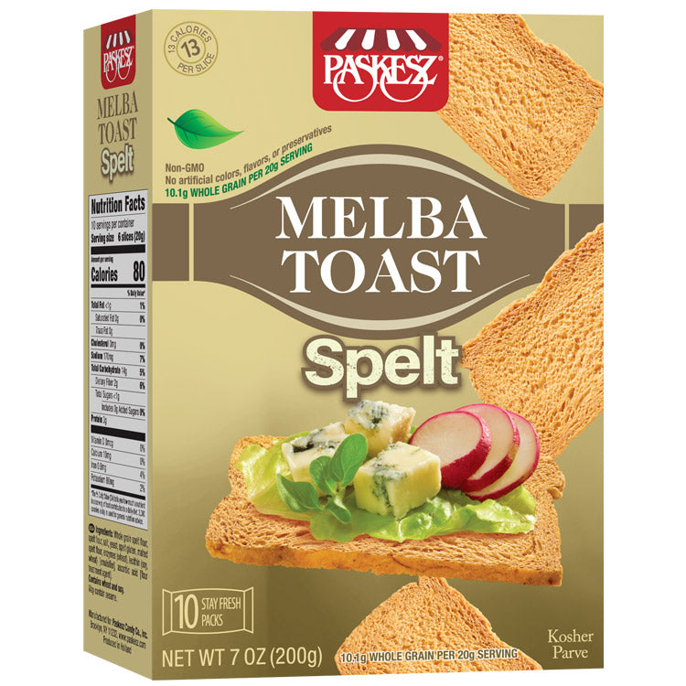 Paskesz Melba Toast Spelt 7 Oz