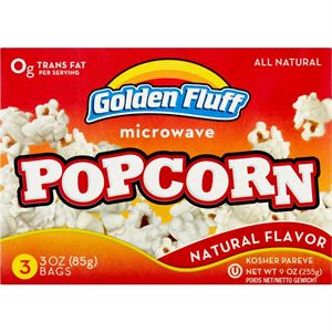 Golden Fluff, Microwave Popcorn Natural Flavor 3 Oz