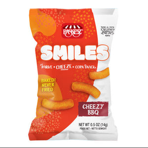 Paskesz, Smiles Cheezy-BBQ Corn Snack (.5 oz)
