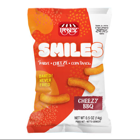 Paskesz, Smiles Cheezy-BBQ Corn Snack (.5 oz)