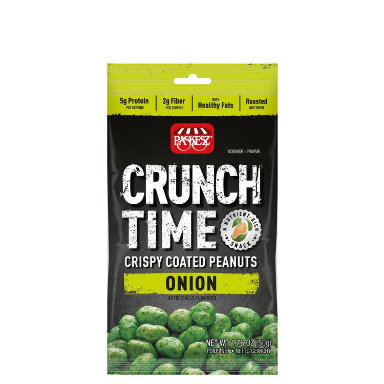 Paskesz, Crunch Time Crispy Coated Peanuts Onion 1.76 Oz