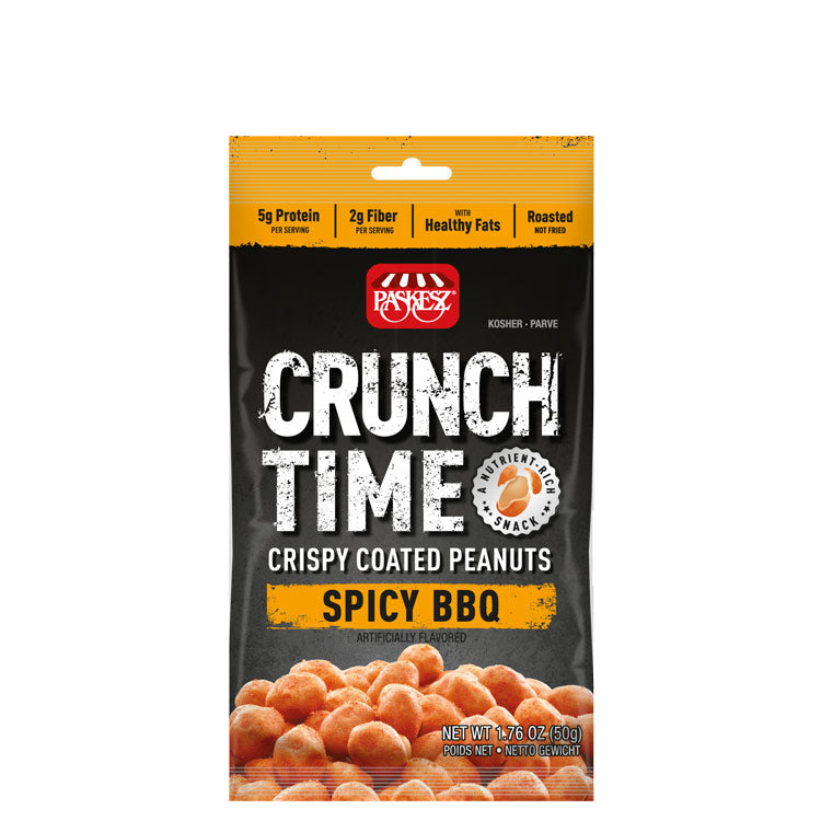 Paskesz, Crunch Time Crispy Coated Peanuts Spicy BBQ 1.76 Oz