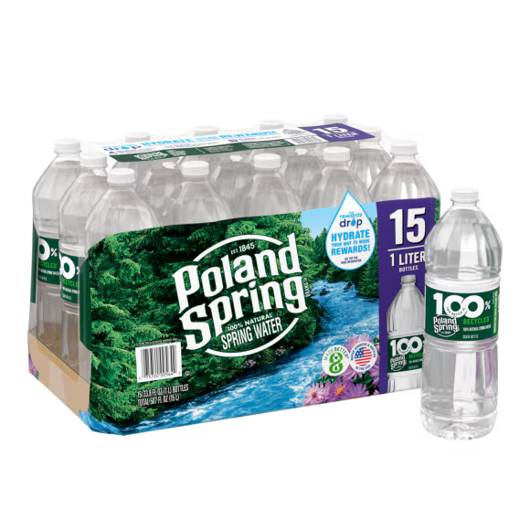 Poland Spring 1 Liter Water Case Of 15