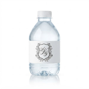 Custom logo 8 oz water bottle with 2-inch label