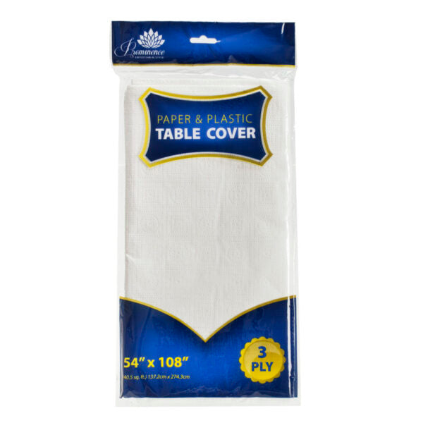 3 Ply Table Cover White 54"x108"