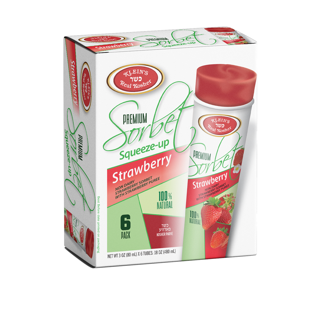 Klein's Ice Cream, Premium Sorbet Squeeze-up Strawberry 6 x 3 Oz