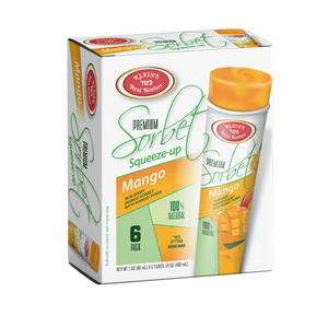Klein's Ice Cream, Premium Sorbet Squeeze-up Mango 6 x 3 Oz