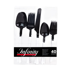 Infinity Flatware Black/White Combo (40 Count)