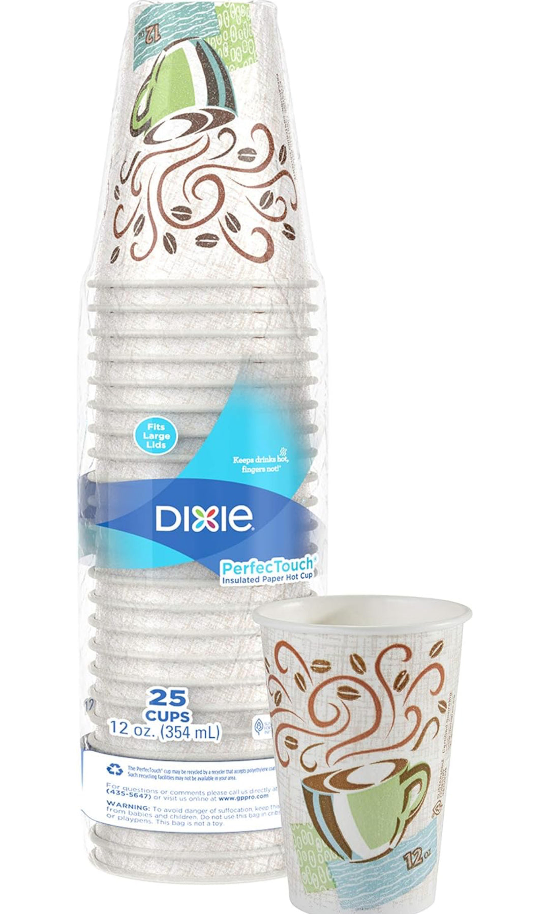 Dixi 12 Oz Paper Hot Cup 25 Pack