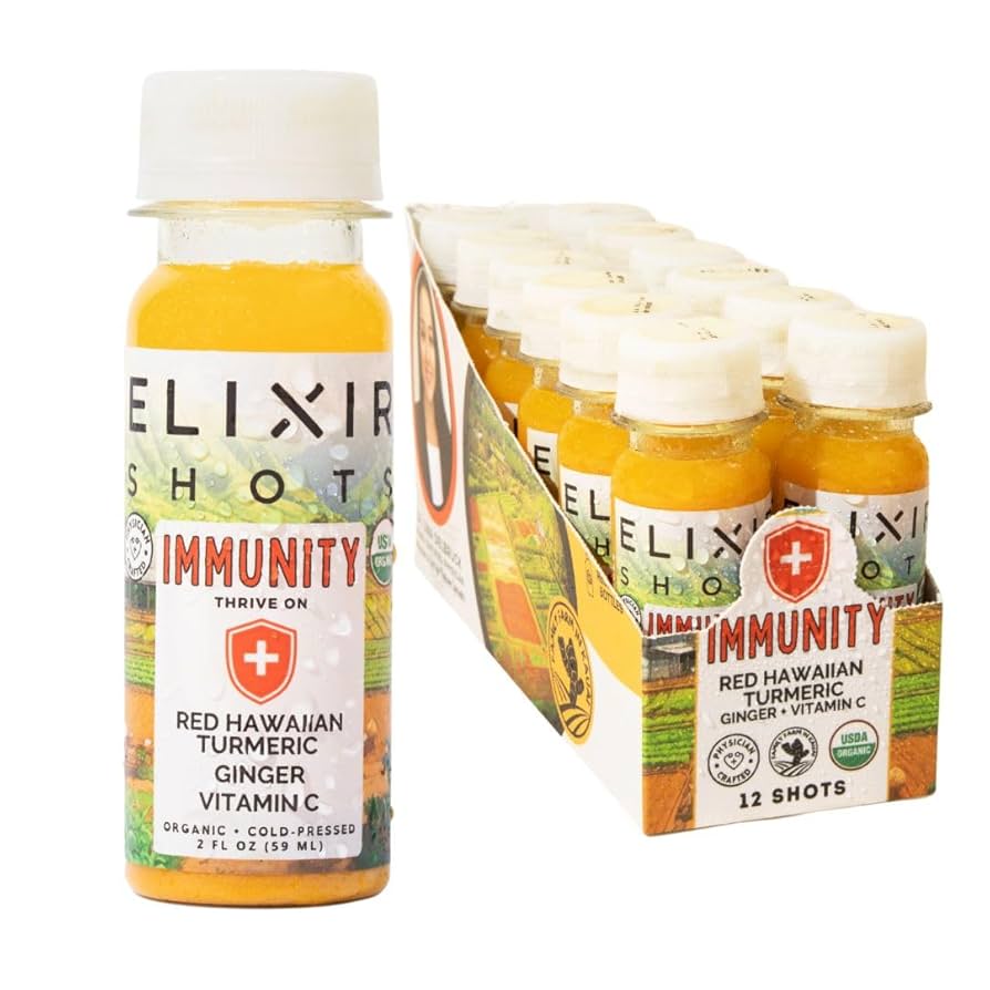 Elixir Shots, Immunity Ginger, Vitamin C 2 Oz X 12 Shots