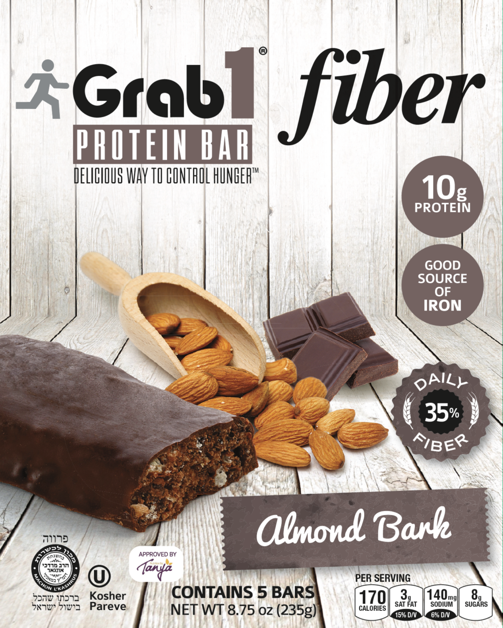 Grab1 Protein Bar Almond Bark 8.75oz