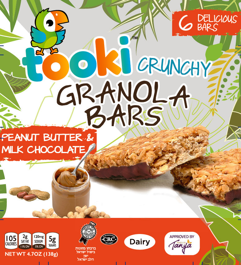 Tooki, Granola Bars Peanut Butter & Milk Chocolate 4.7Oz