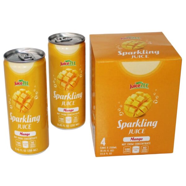 JuiceZee, Sparkling Juice Mango 4 Cans X 250 Ml