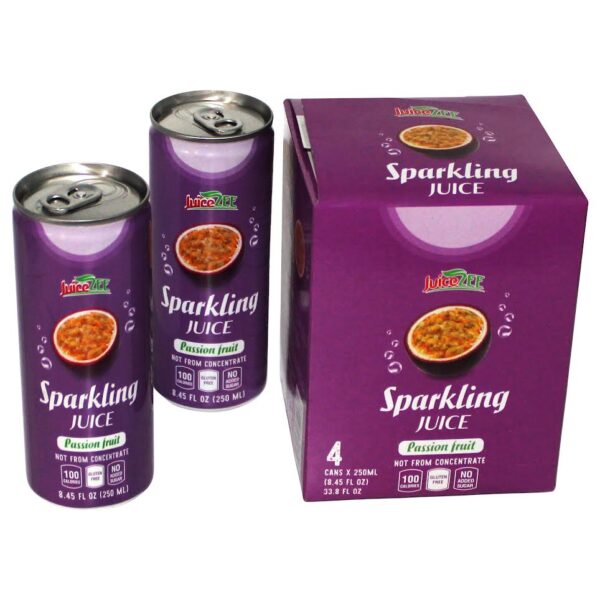 JuiceZee, Sparkling Juice Passion Fruit 4 Cans X 250 Ml