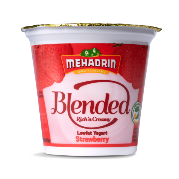 Mehadrin, Blended Low Fat Strawberry Yogurt, 6 Oz