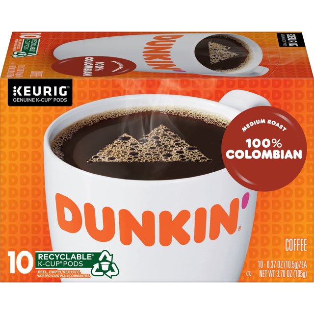 Dunkin', 100% Colombian 10 K-Cup Pods