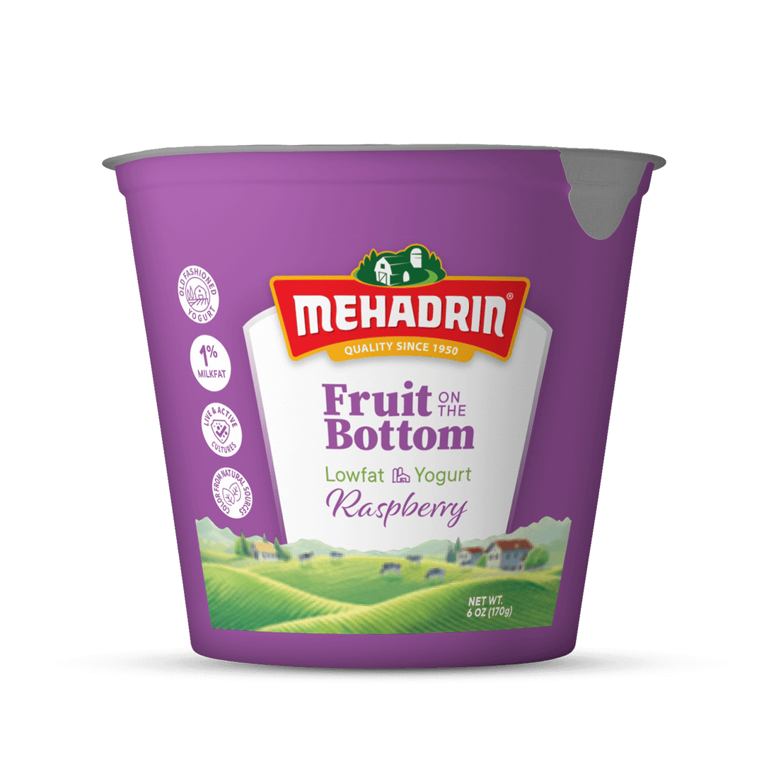 Mehadrin, Yogurt Fruit On The Bottom LF Raspberry 6 Oz