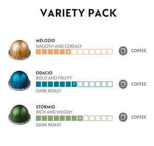 Nespresso Capsules Vertuo, Variety Pack, Medium and Dark Roast Coffee, 30 Count Coffee Pods, Brews 7.8 oz.