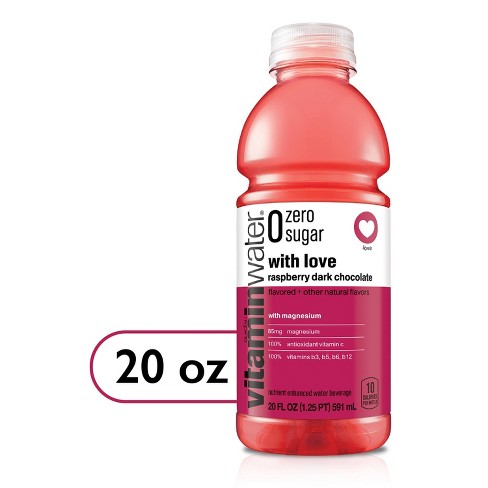 Glacau, Vitamin Water Zero Sugar With Love Raspberry Dark Chocolate 20 Oz