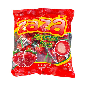 Zaza, Strawberry chewy Lollipops 396g