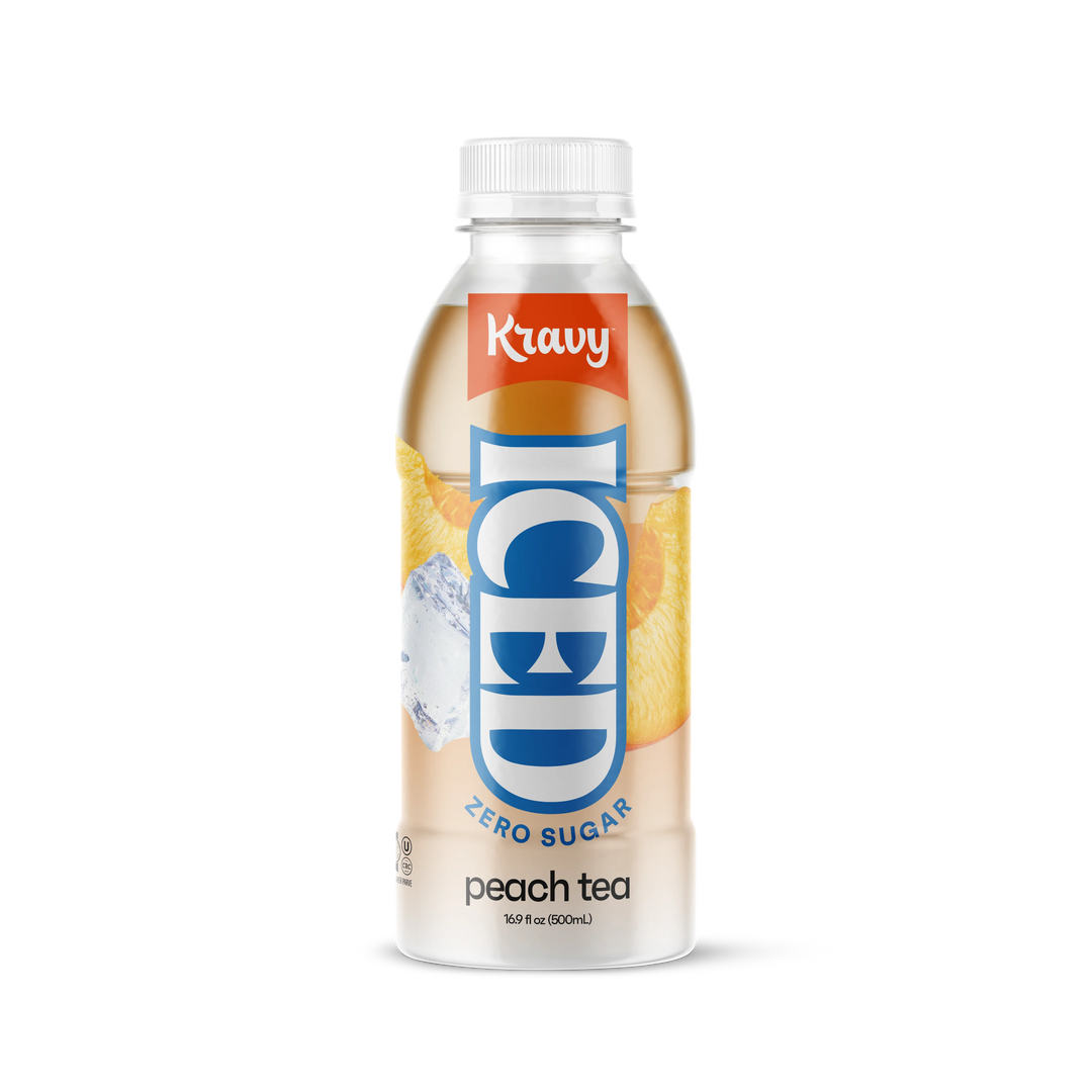 Kravy, Iced Peach Tea Zero Suger 16.9 oz