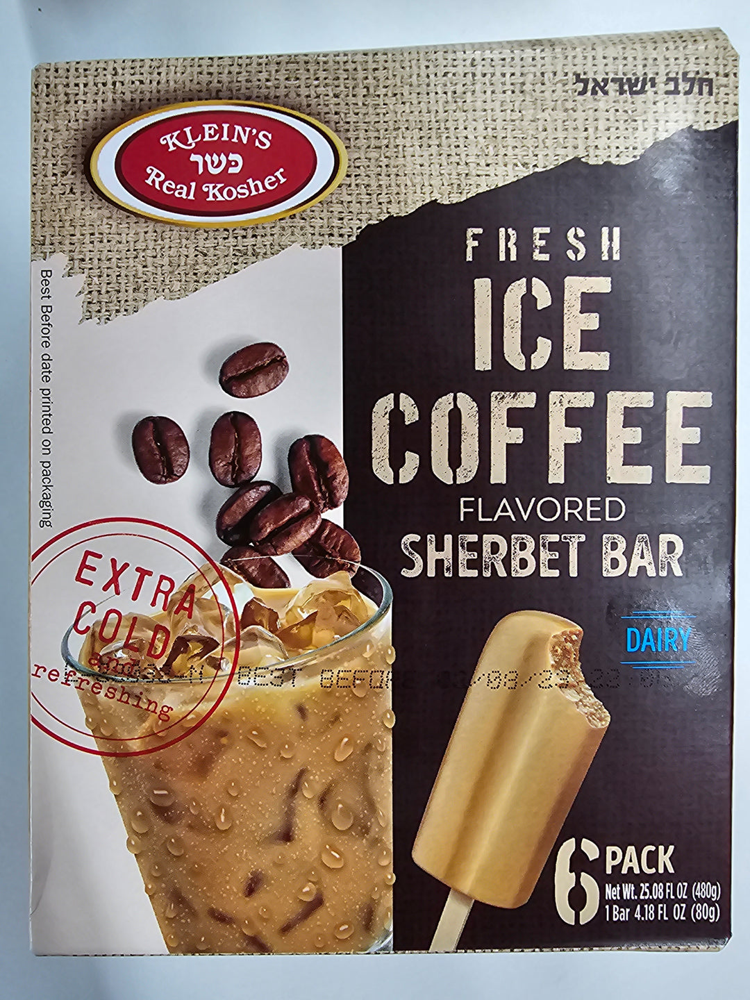 Klein's, Fresh Ice Coffee Sherbet 6 X 4.18 Oz