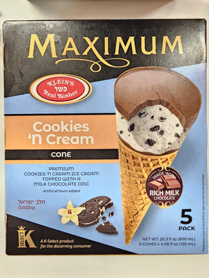 Kleins 5 Pk Maximum Cookies N Cream Cone