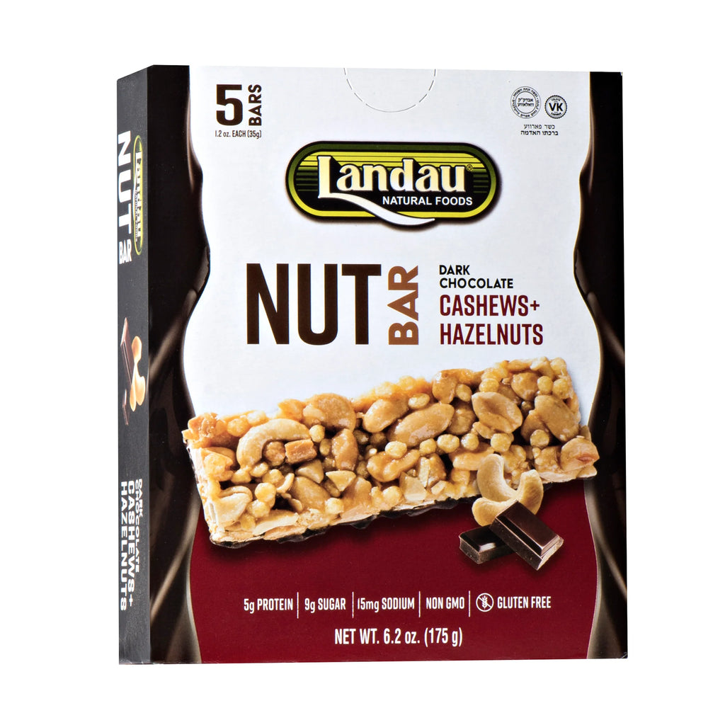 Landau, Nut Bar Dark Chocolate Cashews+Hazelnuts 5 Bars