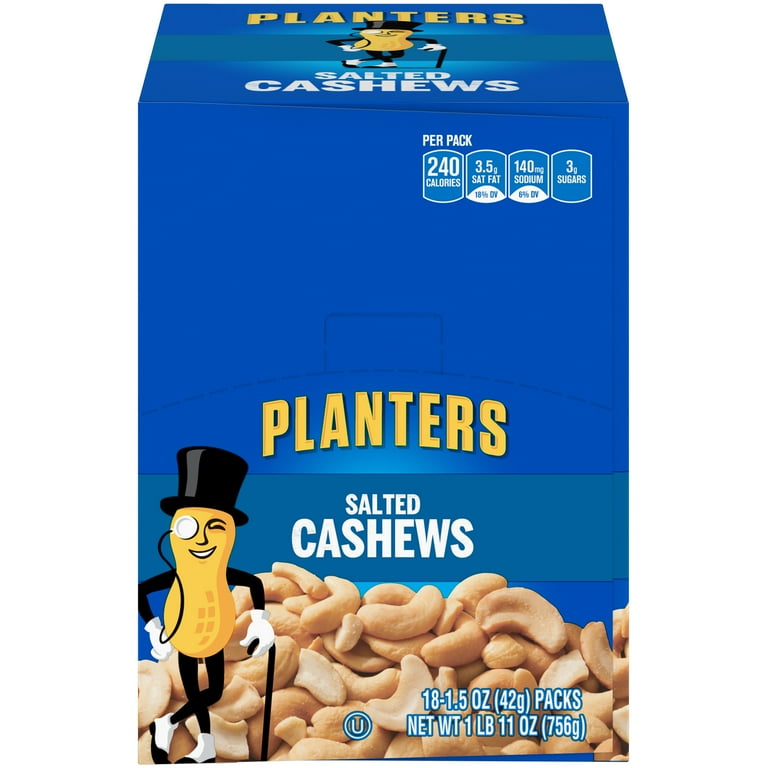 Planters, Salted Cashews, 18 Pack