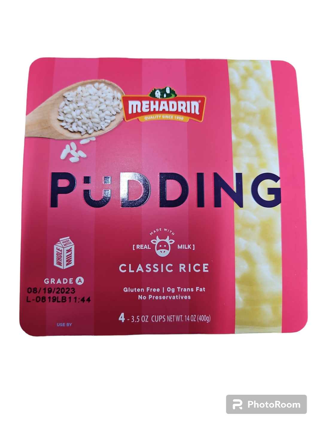 Mehadrin Pudding Rice 4 pack (4 x 3.5 oz.)