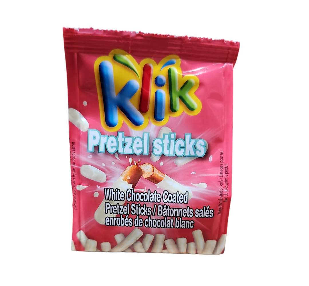 Paskesz, Klik Pretzel Sticks White Chocolate 2.29 Oz